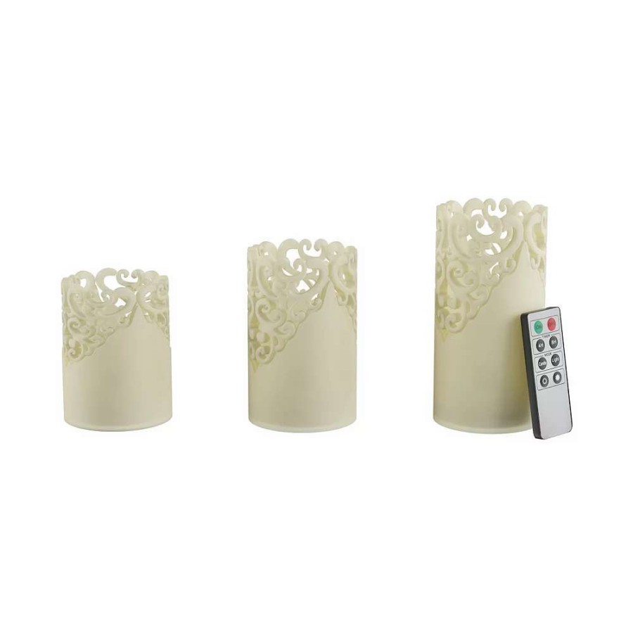 Other Candles * | Lavish Home Led Vanilla Scented Flameless Candle With Remote