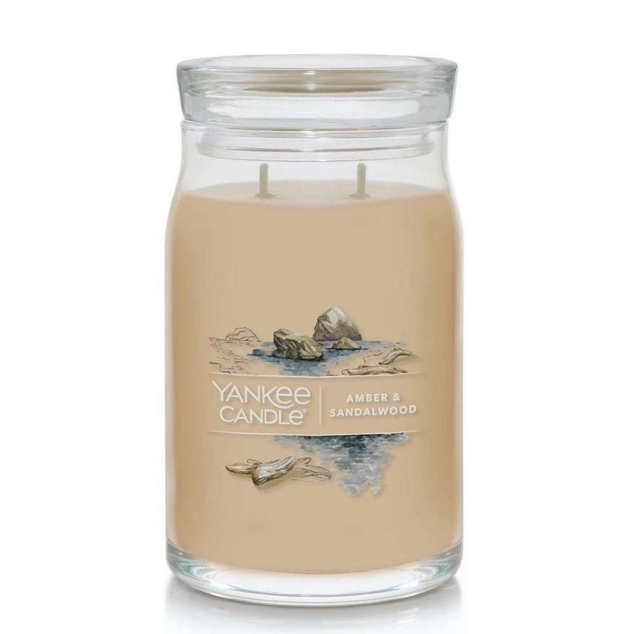 Jar Candles * | Yankee Candle Amber & Sandalwood Signature Large Jar Candle