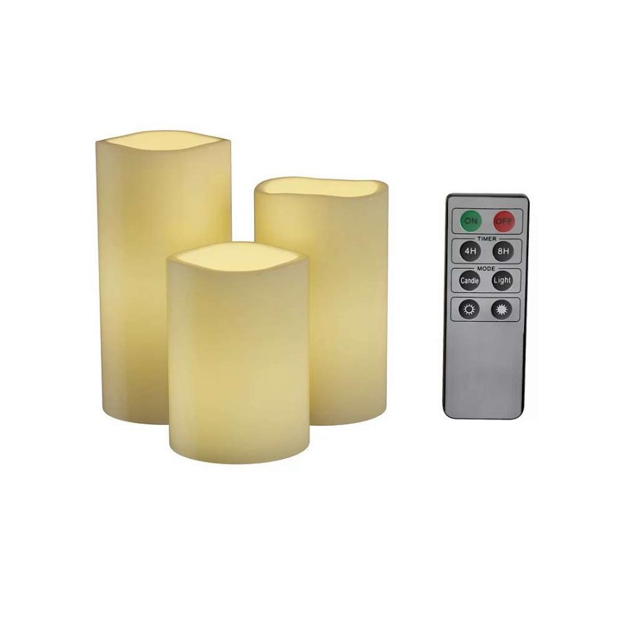 Candle Sets * | Lavish Home Flameless Led Pillar Candle 4-Piece Set