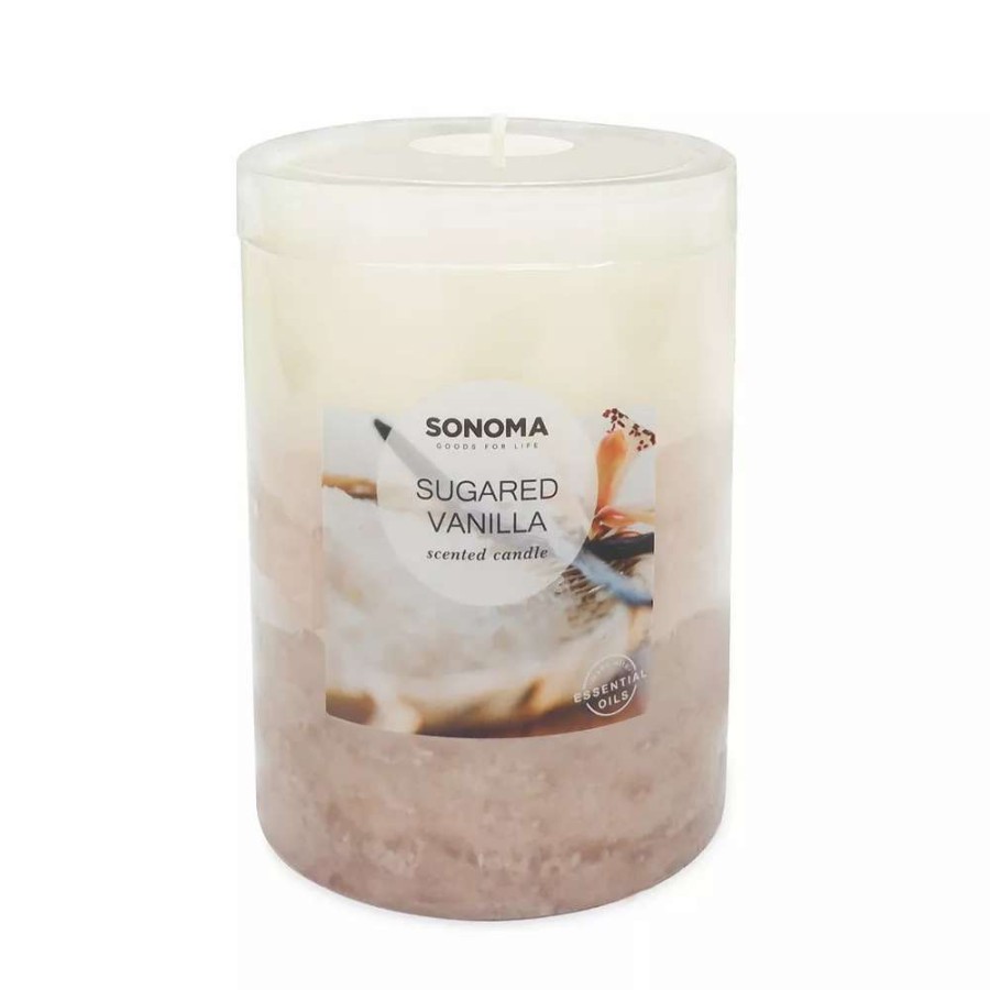 Pillar Candles * | Sonoma Goods For Life Sugared Vanilla 3 X 4 Pillar Candle