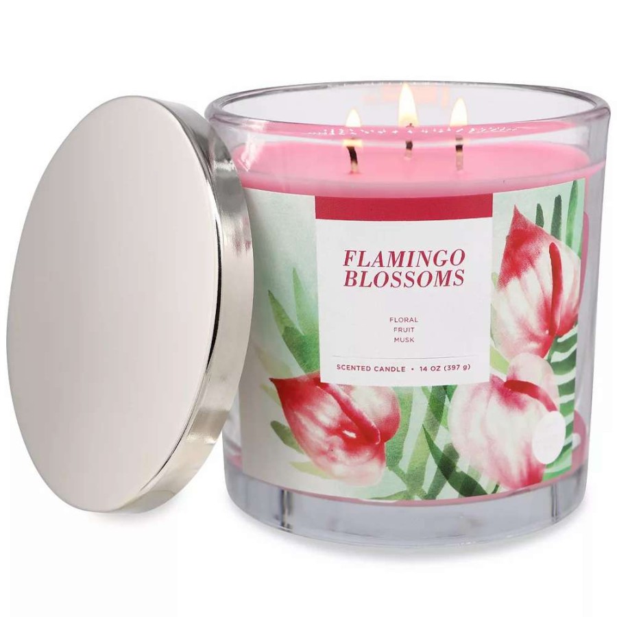 Jar Candles * | Sonoma Goods For Life Flamingo Blooms 14-Oz. Candle Jar