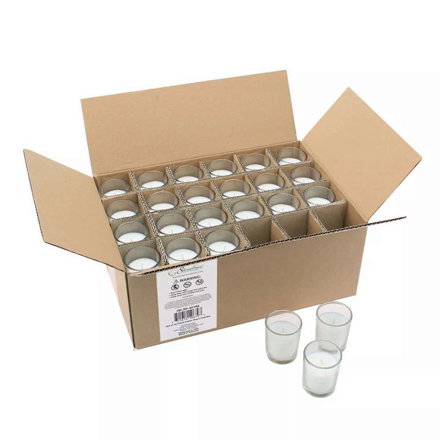 Other Candles * | Stonebriar Collection Unscented Long-Burning Clear Glass Votive Candles 49-Piece Set