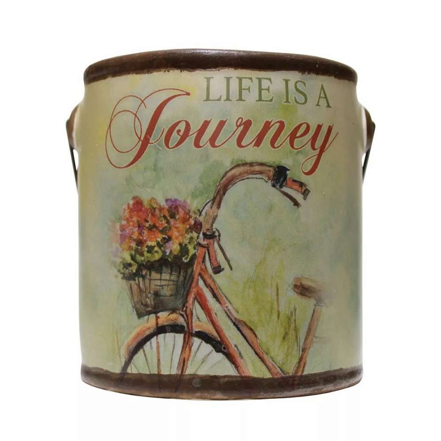 Jar Candles * | A Cheerful Giver Farm Fresh Ceramic Jar Candle Life Is A Journey