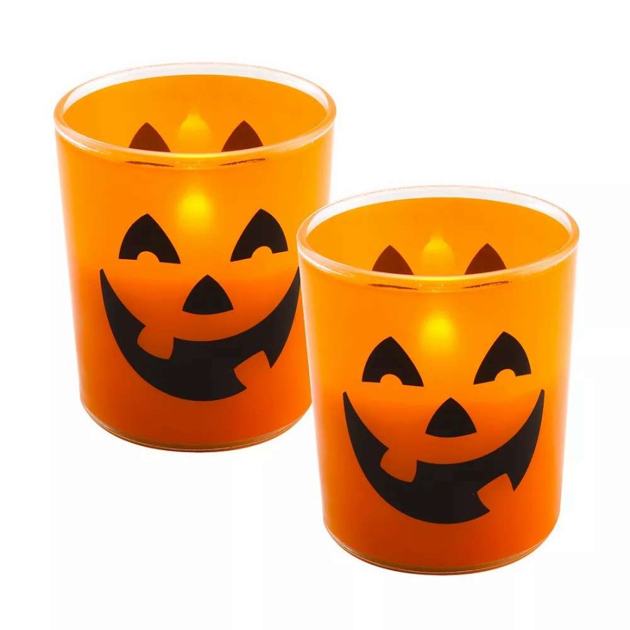 Candle Sets * | Lumabase Jack O' Lantern Battery Operated Wax Led Candle Set