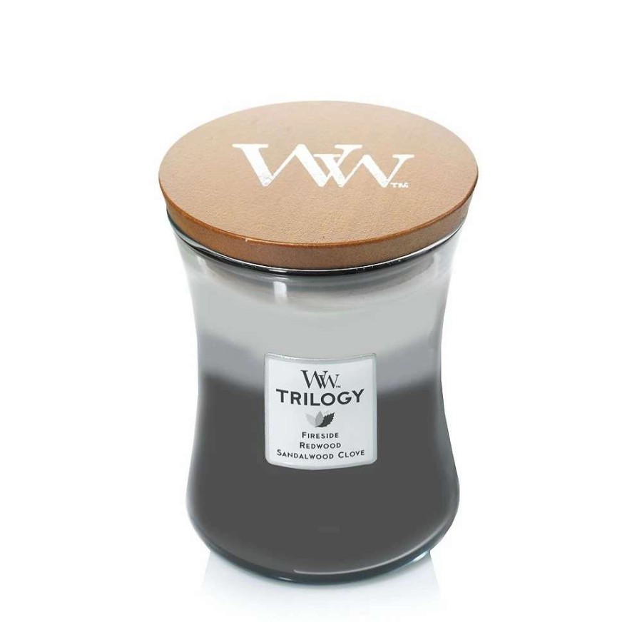 Jar Candles * | Woodwick Warm Woods Trilogy Medium Hourglass Candle