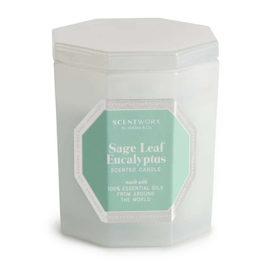 Jar Candles * | Scentworx By Slatkin & Co. Sage Leaf Eucalyptus 14.5 Oz. Candle