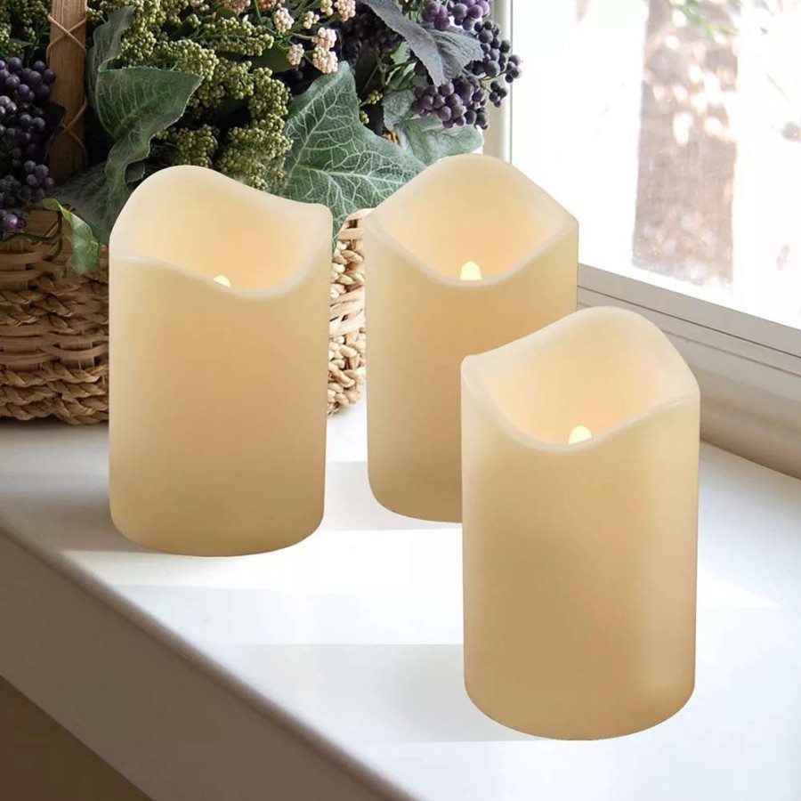 Candle Sets * | Lumabase Luminarias 3-Piece Flameless Led Pillar Candle Set