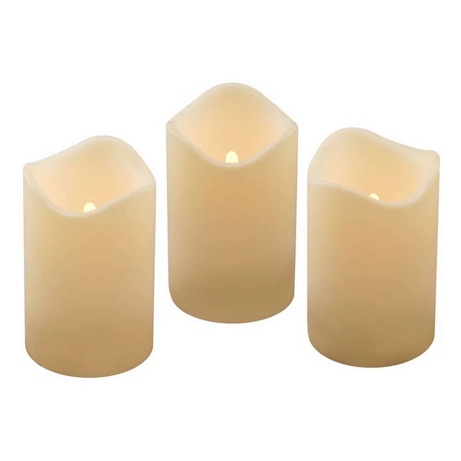 Candle Sets * | Lumabase Luminarias 3-Piece Flameless Led Pillar Candle Set