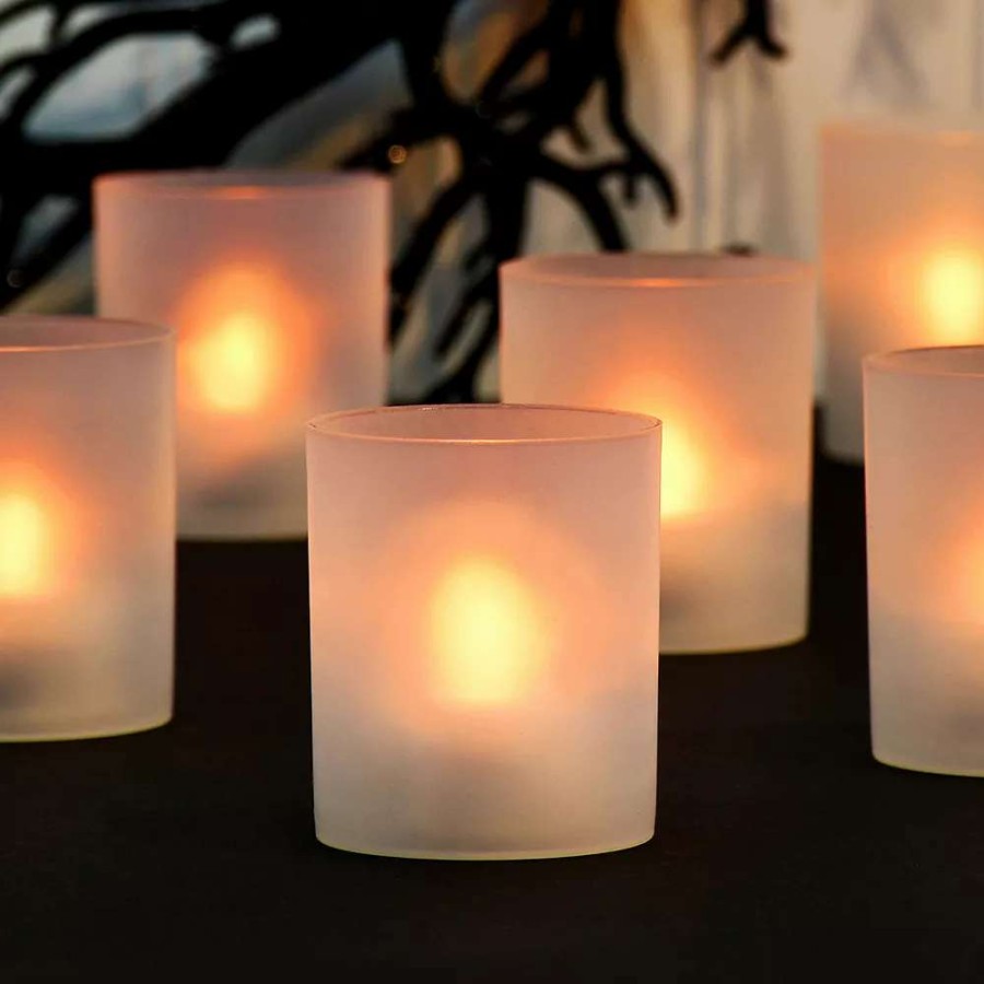 Other Candles * | Lumabase Battery Operated Led Votives With Timer Orange Battery 6-Piece Set