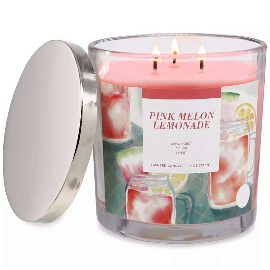 Jar Candles * | Sonoma Goods For Life Pink Melon Lemonade 14-Oz. Candle Jar