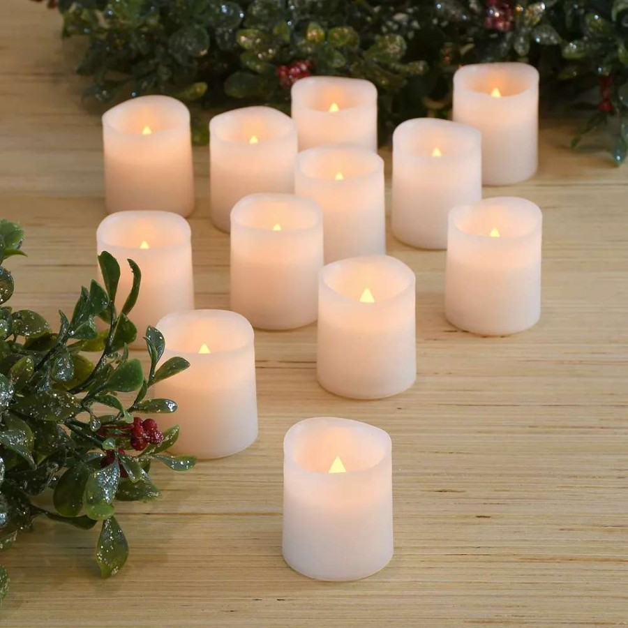 Votive & Tealight Candles * | Lumabase 12-Piece Led Flameless Votive Candle Set