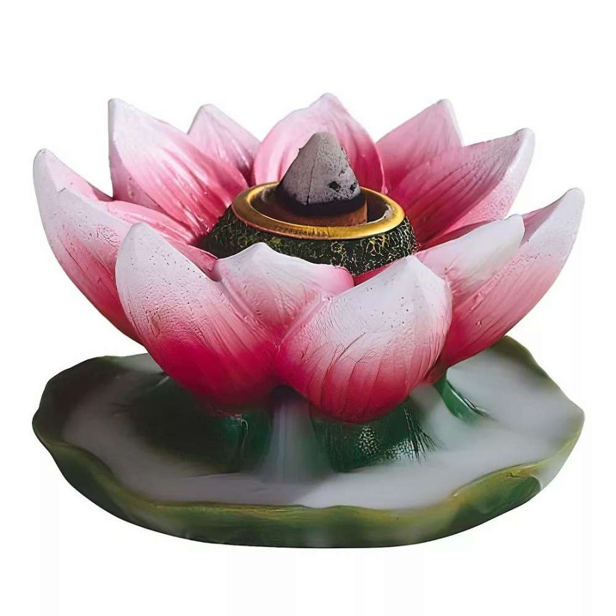 Other Candles * | F.C Design Fc Design 3 W Pink Lotus Flower Backflow Incense Burner