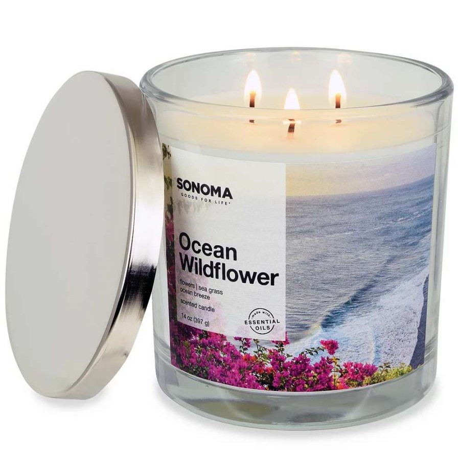 Jar Candles * | Sonoma Goods For Life 14-Oz. Ocean Wild Flowers Candle Jar