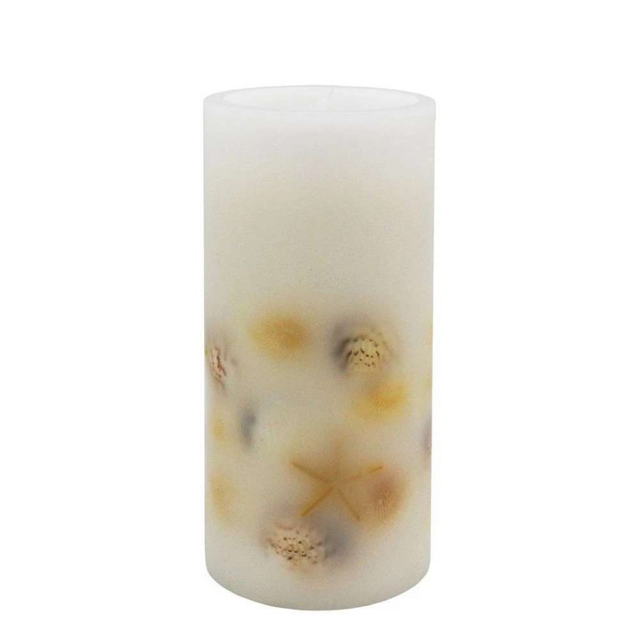 Novelty Candles * | Sonoma Goods For Life Led Seashell Embedded Pillar Candle