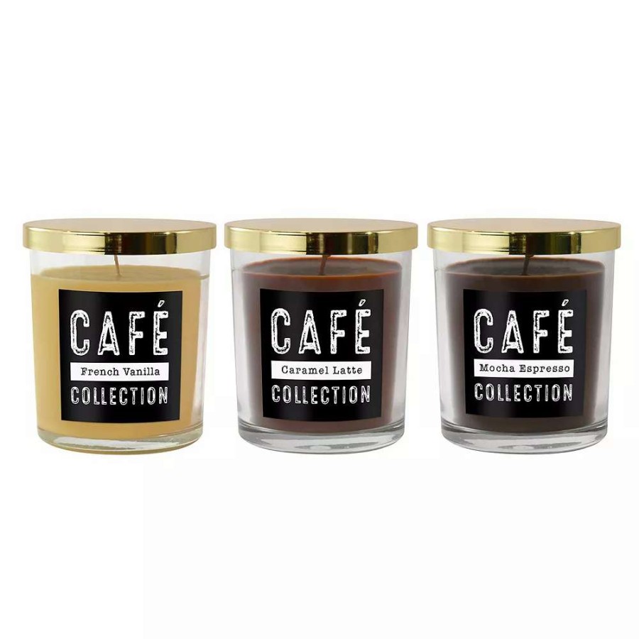 Candle Sets * | Lumabase Cafe Collection Scented Candles Set Of 3