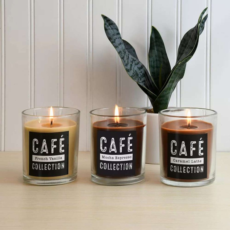 Candle Sets * | Lumabase Cafe Collection Scented Candles Set Of 3