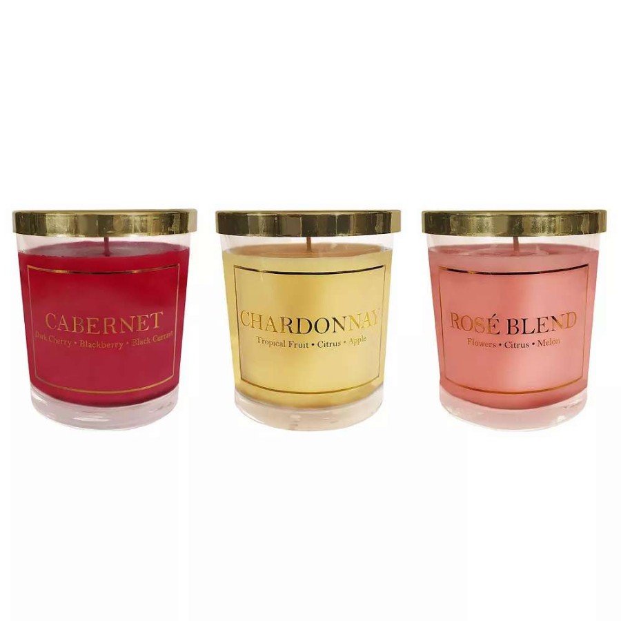 Candle Sets * | Lumabase Wine Collection Scented Candles (Set Of 3)