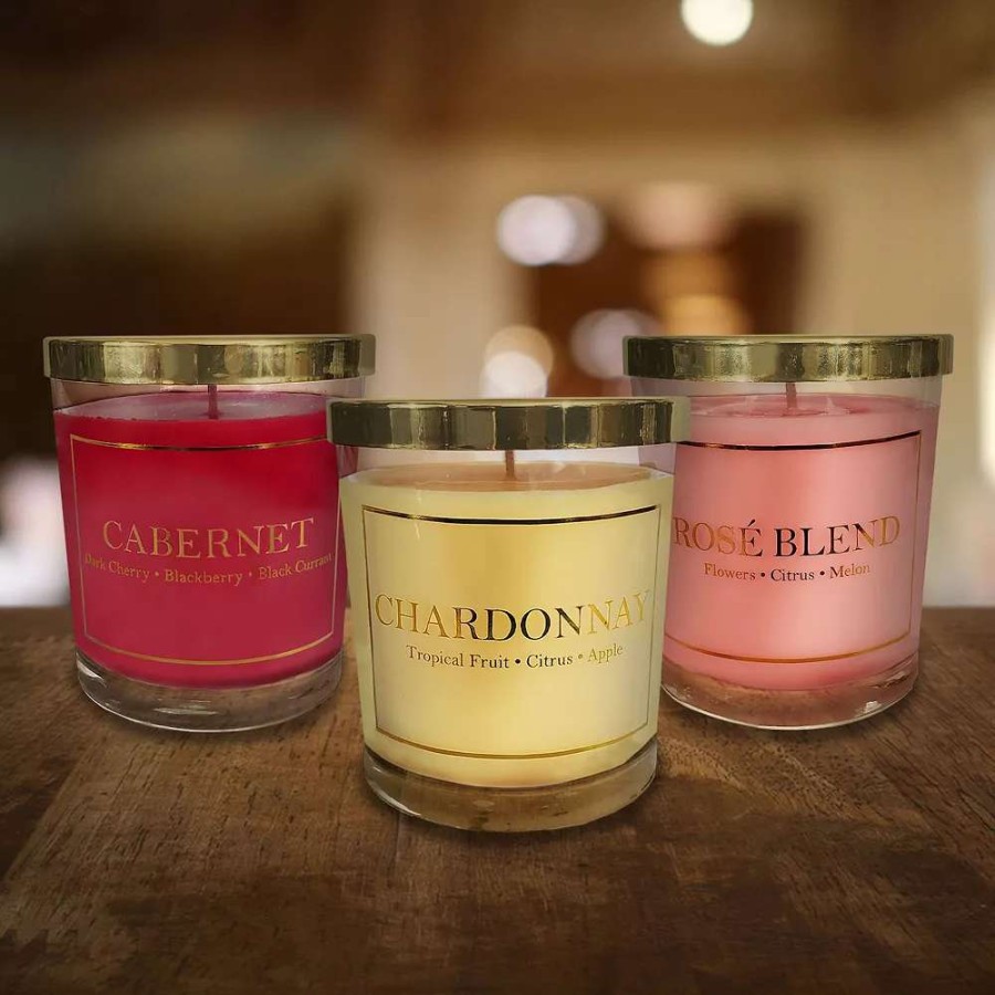 Candle Sets * | Lumabase Wine Collection Scented Candles (Set Of 3)