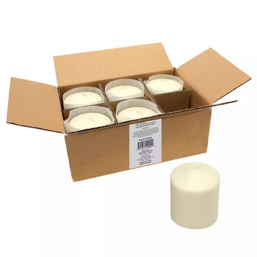 Pillar Candles * | Stonebriar Collection Tall Long-Burning Unscented Pillar Candles 6-Piece Set