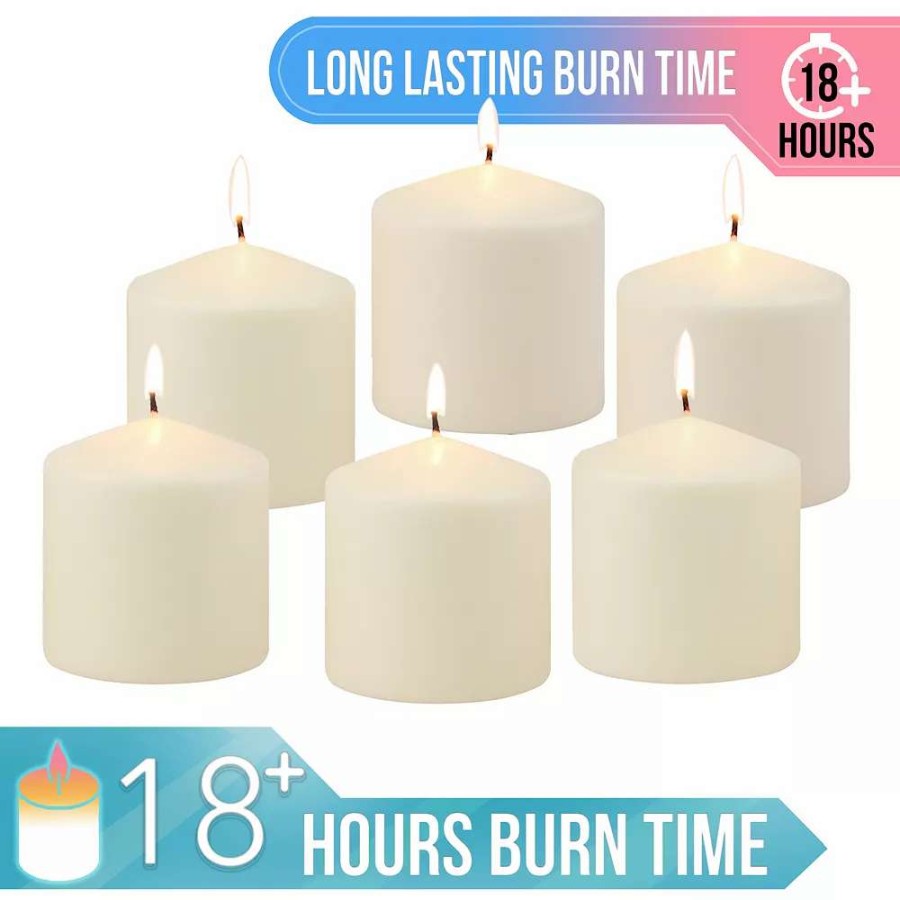 Pillar Candles * | Stonebriar Collection Tall Long-Burning Unscented Pillar Candles 6-Piece Set