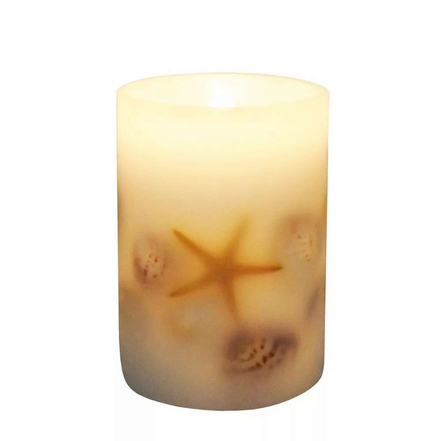 Novelty Candles * | Sonoma Goods For Life Seashell Led Short Pillar Candle