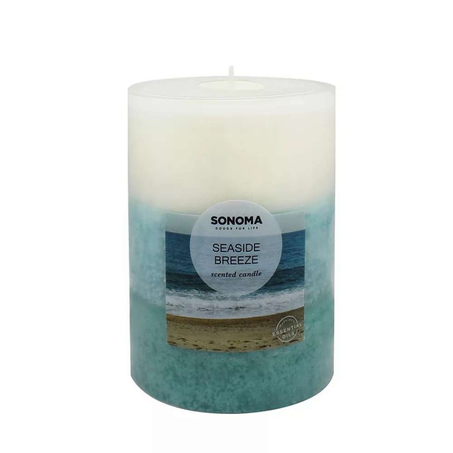 Pillar Candles * | Sonoma Goods For Life 3 X 4 Seaside Breeze Pillar Candle