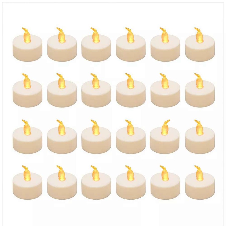 Votive & Tealight Candles * | Lumabase Amber Led Tealight Candle 24-Piece Set