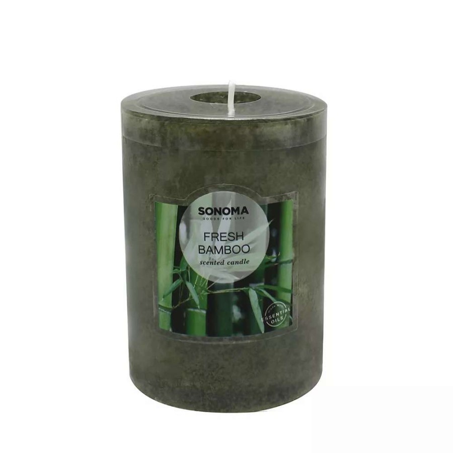 Pillar Candles * | Sonoma Goods For Life Fresh Bamboo 4 X 3 Pillar Candle