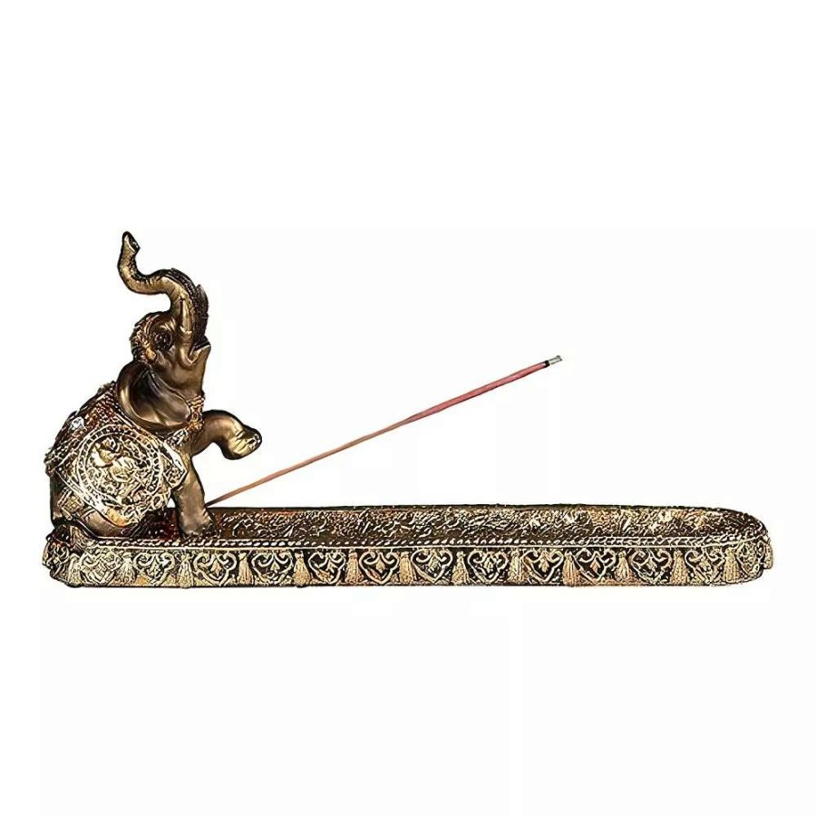 Other Candles * | F.C Design Fc Design 10 W Gold Thai Elephant Buddha Wraps Incense Burner Incense Sticks Holder Home Decoration