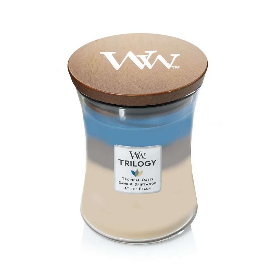 Jar Candles * | Woodwick Nautical Escape Trilogy Medium Hourglass Candle