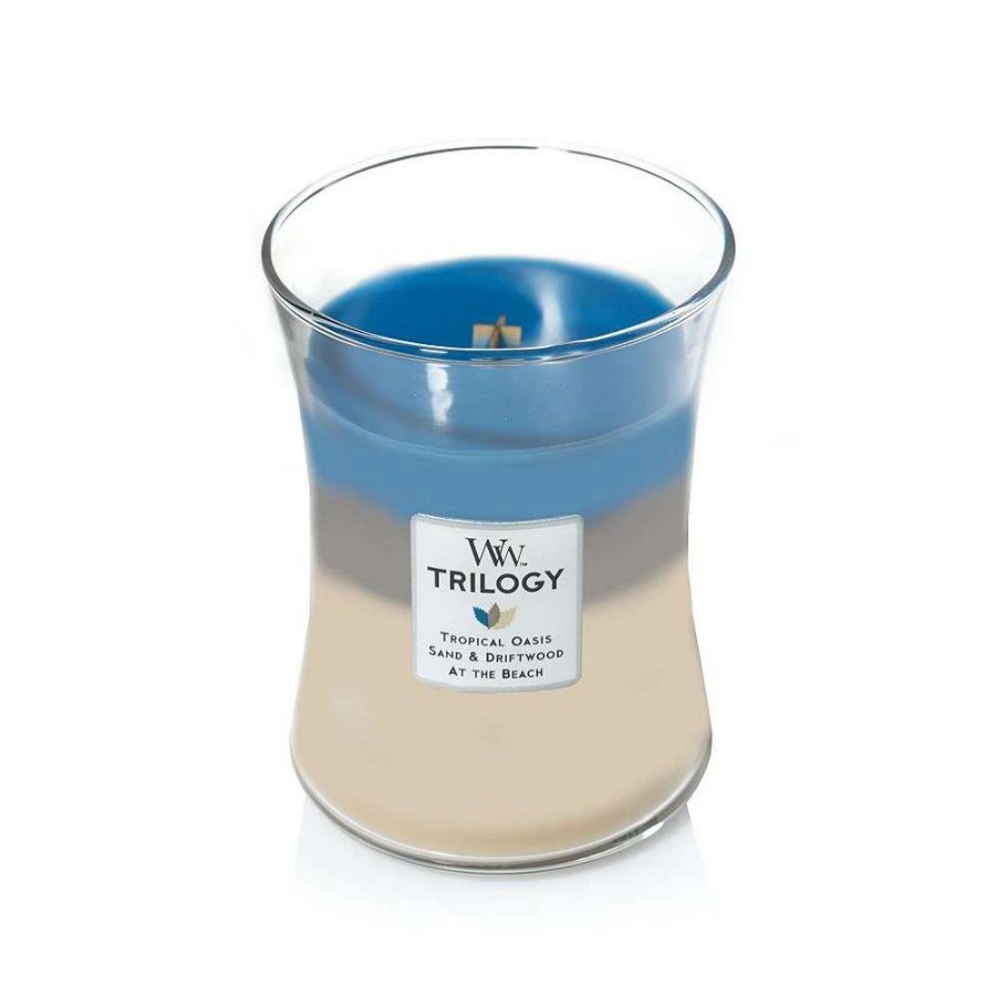 Jar Candles * | Woodwick Nautical Escape Trilogy Medium Hourglass Candle