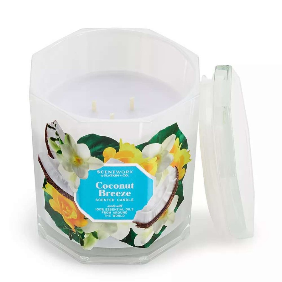 Jar Candles * | Scentworx By Slatkin & Co. Coconut Breeze 14.5-Oz. Candle Jar