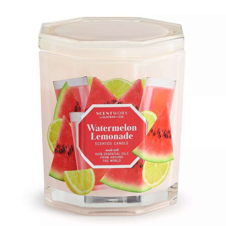 Jar Candles * | Scentworx By Slatkin & Co. Watermelon Lemonade 14.5-Oz. Candle Jar