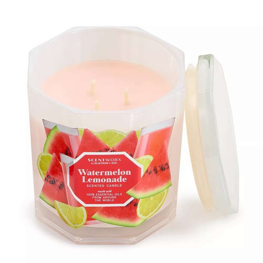 Jar Candles * | Scentworx By Slatkin & Co. Watermelon Lemonade 14.5-Oz. Candle Jar