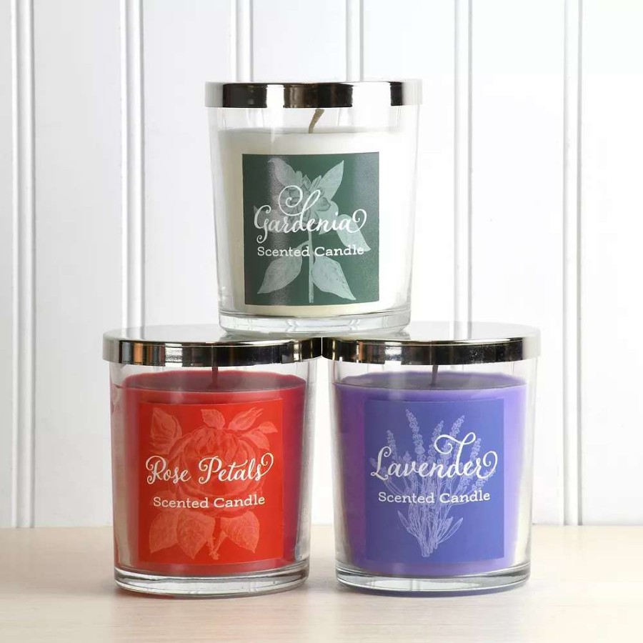 Jar Candles * | Lumabase Scented Wax Candles Floral Collection Set Of 3