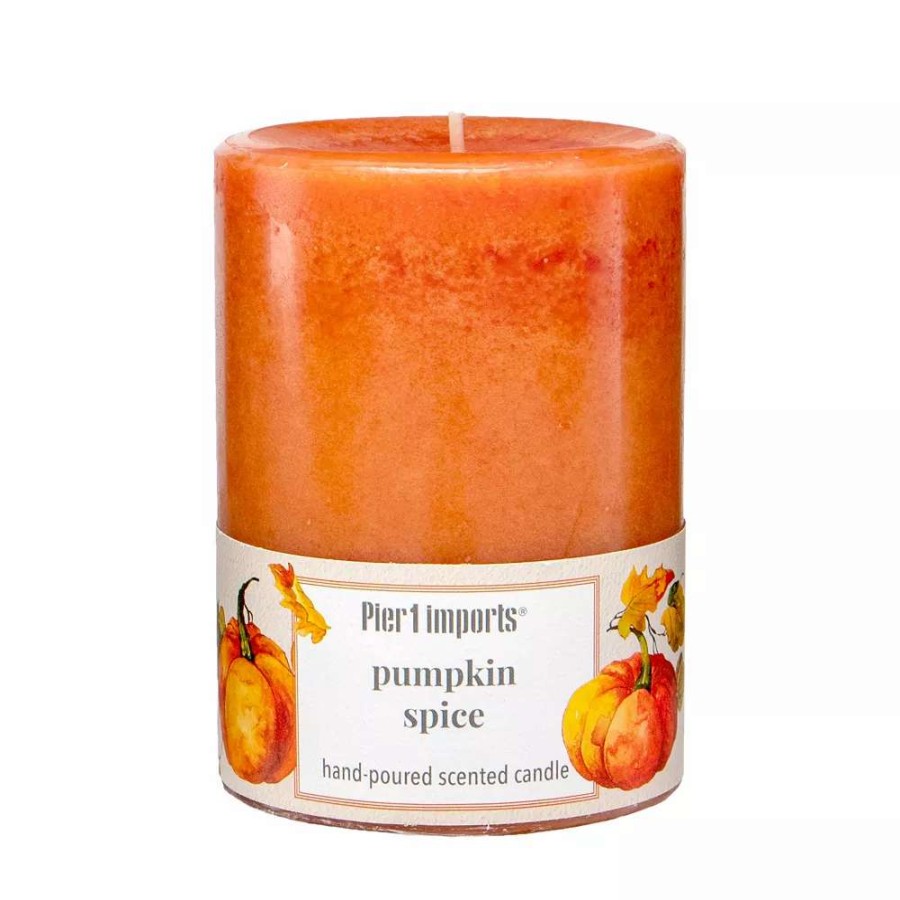 Pillar Candles * | Pier 1 Pumpkin Spice Mottled Pillar Candle