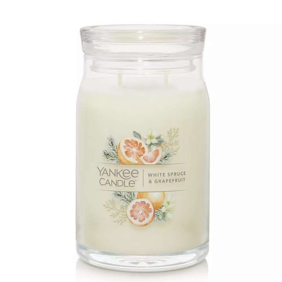 Jar Candles * | Yankee Candle White Spruce & Grapefruit Signature 20-Oz. Candle Jar