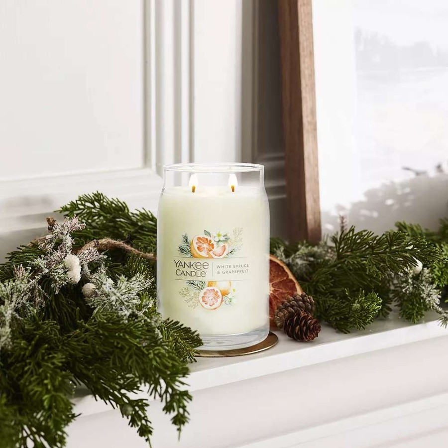 Jar Candles * | Yankee Candle White Spruce & Grapefruit Signature 20-Oz. Candle Jar