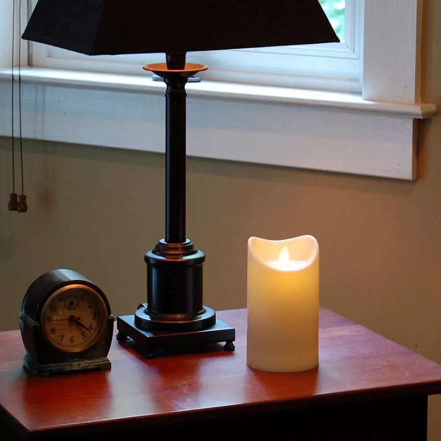 Pillar Candles * | Lumabase Battery Operated 5 Pillar Candle With Moving Flame