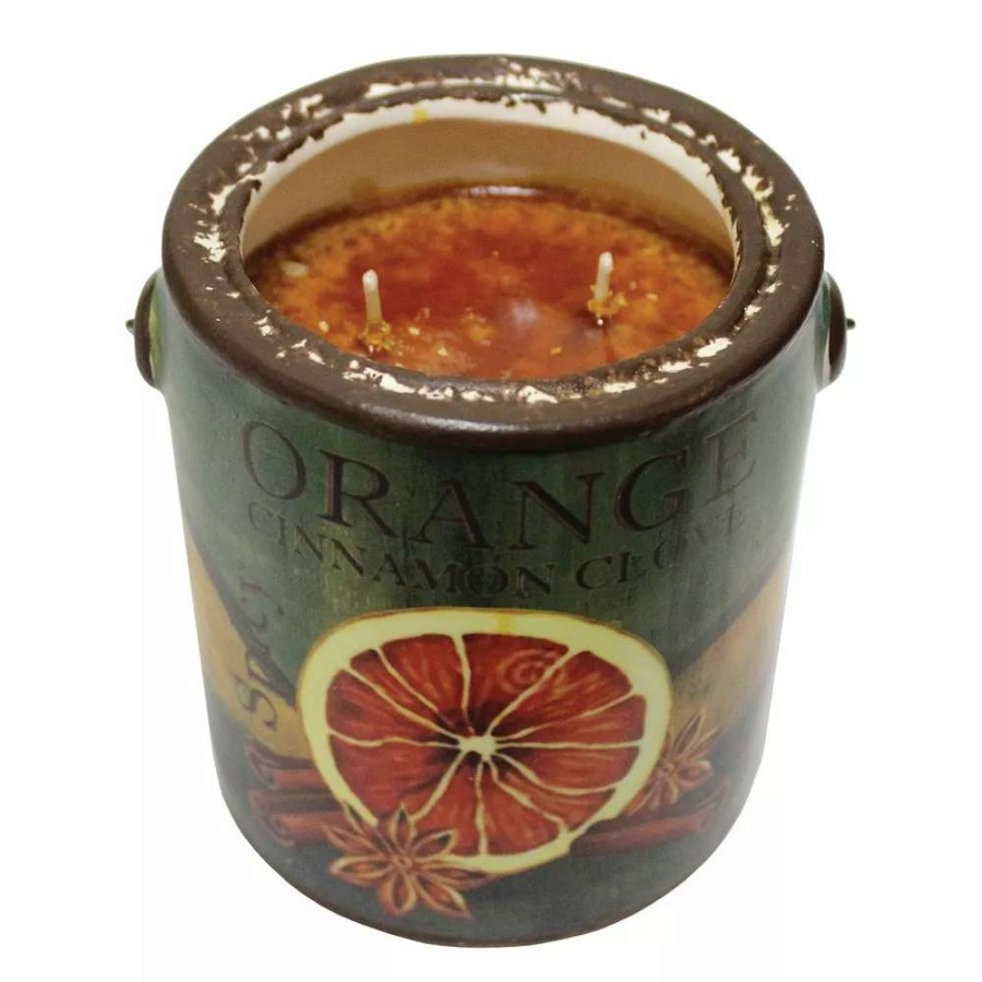 Jar Candles * | A Cheerful Giver Farm Fresh Ceramic Jar Candle Orange Cinnamon Clove