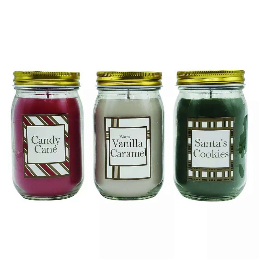 Candle Sets * | Lumabase 18-Oz. Holiday Candle 3-Piece Set