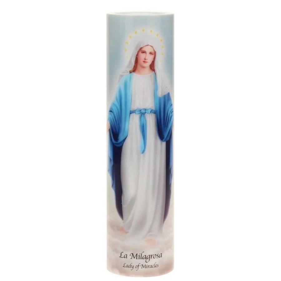 Pillar Candles * | The Saints Gift Collection The Saints Collection Lady Of Miracles Flameless Led Prayer Candle