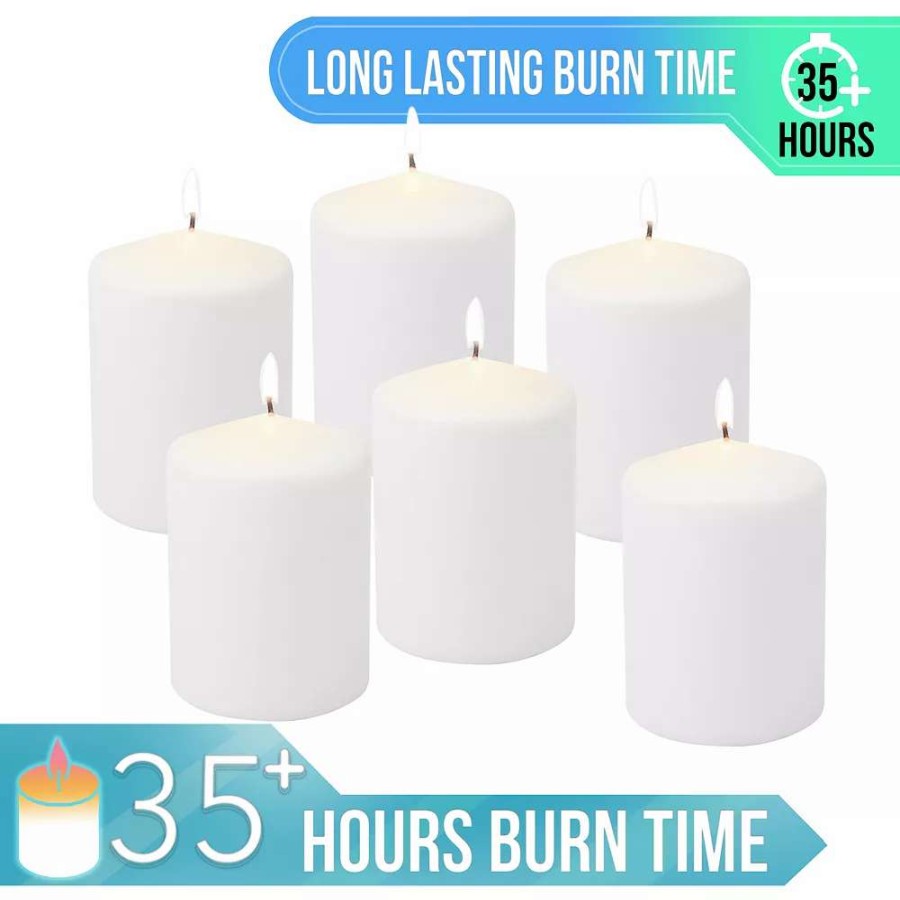 Pillar Candles * | Stonebriar Collection Tall Long-Burning Unscented Pillar Candles 6-Piece Set