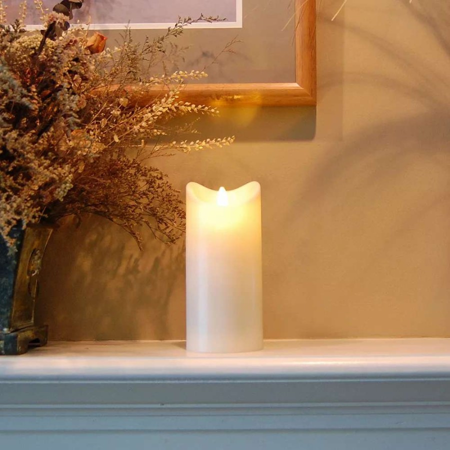 Pillar Candles * | Lumabase Battery Operated 7 Pillar Candle With Moving Flame